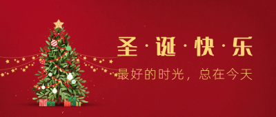 圣诞节祝福圣诞树插画公众号首图