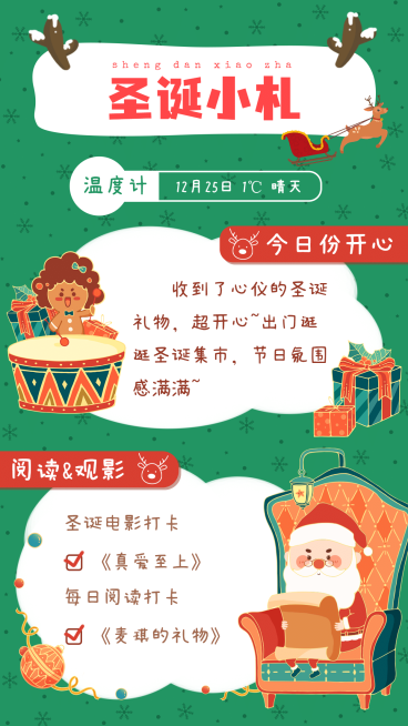 圣诞节平安夜行程手账预览效果