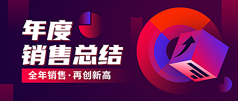 年终总结酷炫年度销售报告公众号首图