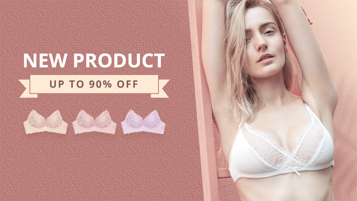 Fresh Style Women's Underwear New Product Ecommerce Banner预览效果