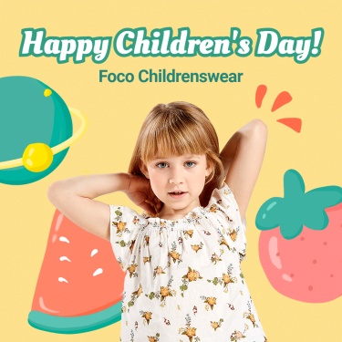 Cute Cartoon Children's Day Festival Clothing Promotion Ecommerce Product Image