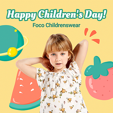 Cute Cartoon Children's Day Festival Clothing Promotion Ecommerce Product Image