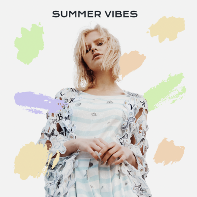 Fashionable Female Model Colorful Summer Vibes Instagram Post