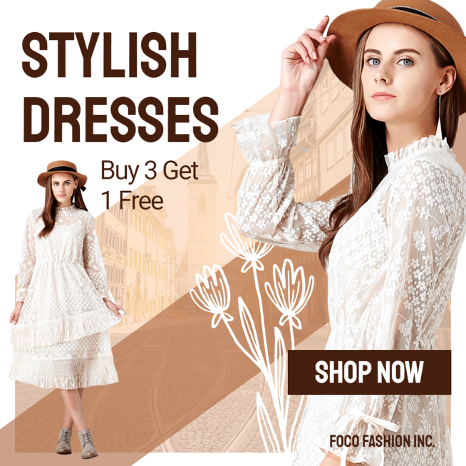 Brown Color Block Fashion Women's Wear Promotion Ecommerce Story预览效果