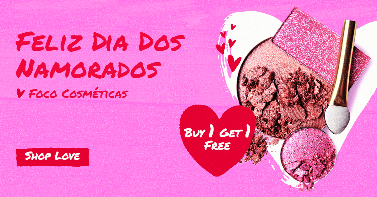 Red Color Love Heart Brazil Lover's Day Cosmetics Promotion Ecommerce Banner预览效果