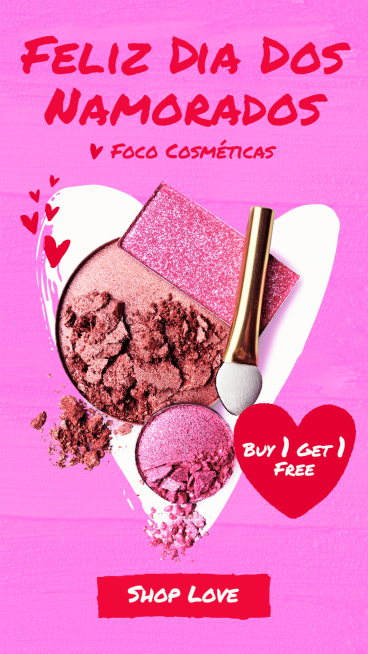 Red Brush Element Brazil Lover's Day Cosmetics Promotion Ecommerce Story预览效果