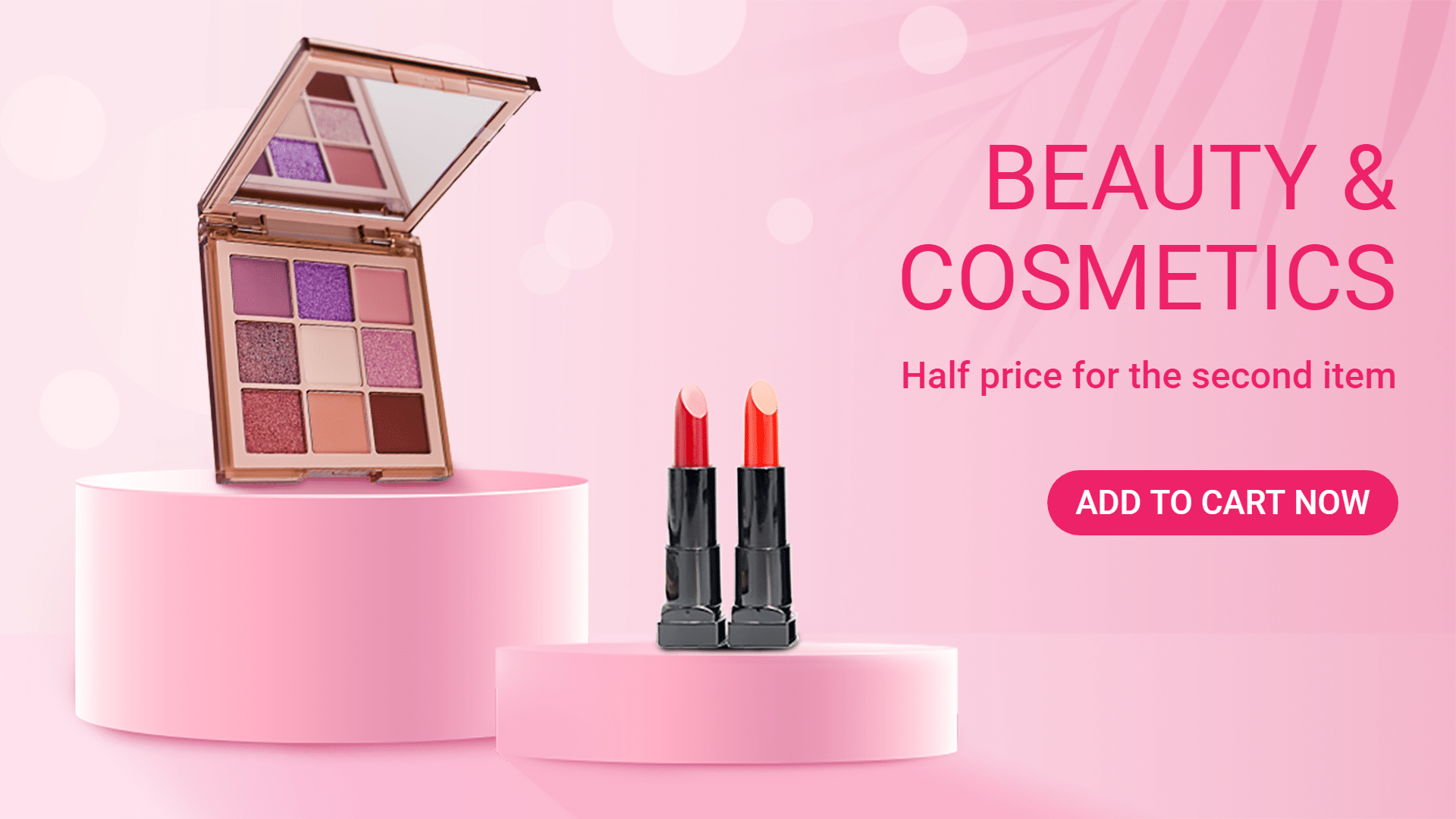 Fashion Beauty Cosmetics Discount Ecommerce Banner预览效果