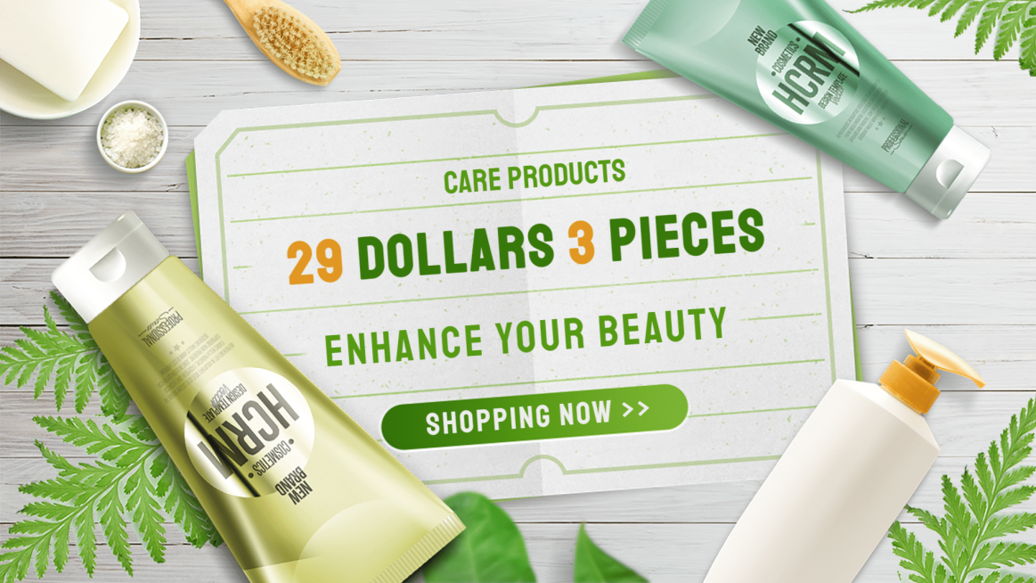 Fresh Style Beauty Cosmetics Promotion Ecommerce Banner预览效果