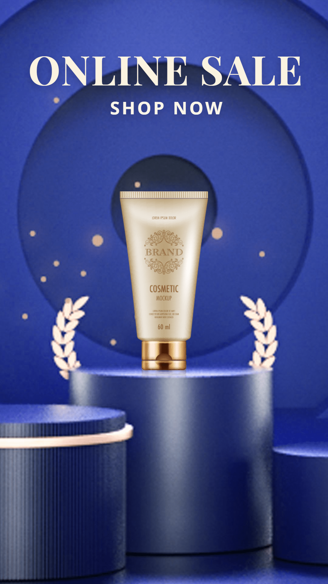 Luxury Cosmetics Set Online Sale Skin Cream Display Ecommerce Story预览效果