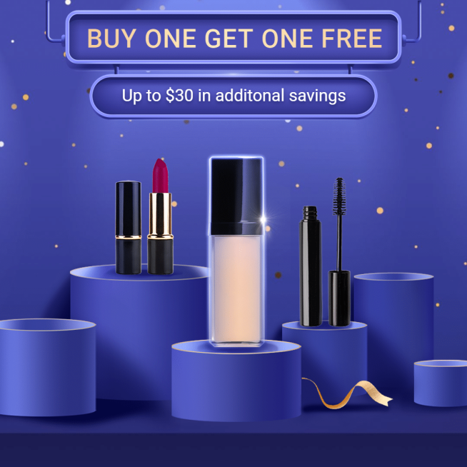 Gold Silk Ribbon ELement Luxury Cosmetics Set Discount Ecommerce Story预览效果