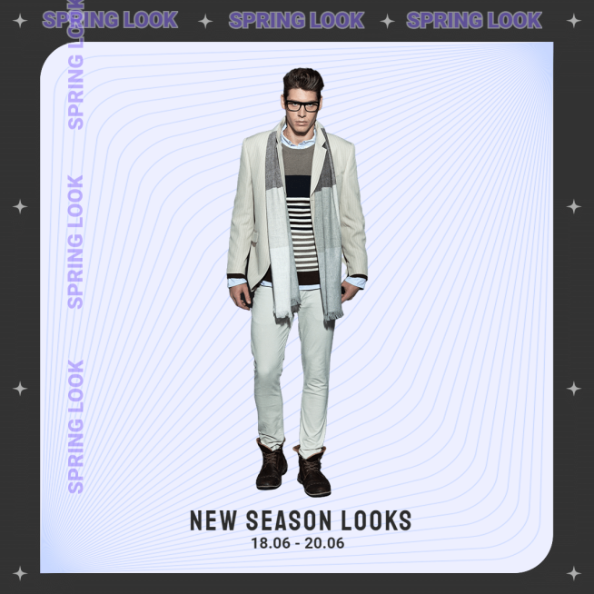 Fashionable Men's Wear New Season Looks Display Ecommerce Story预览效果