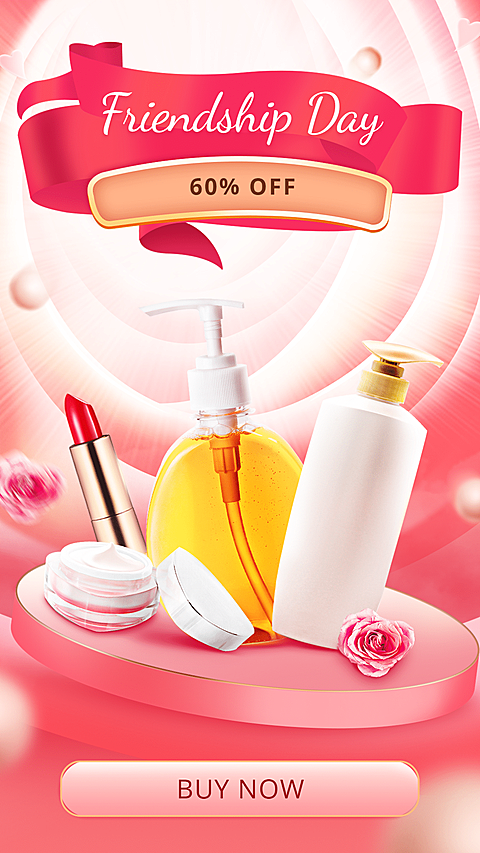 Silk Ribbon Element Fashion Cosmetics Friendship Day Discount Ecommerce Story