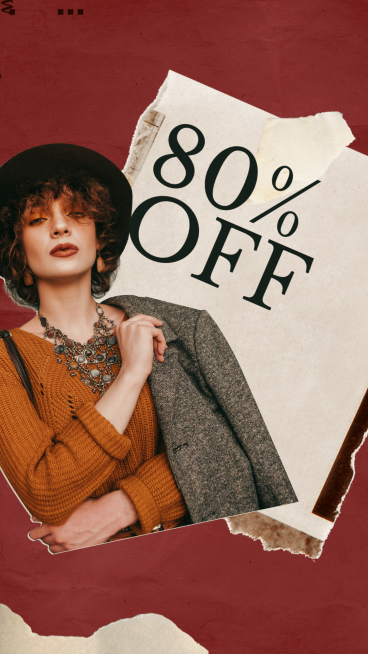 Retro Style Women's Accessories Hat Earring Display Discount Ecommerce Story预览效果