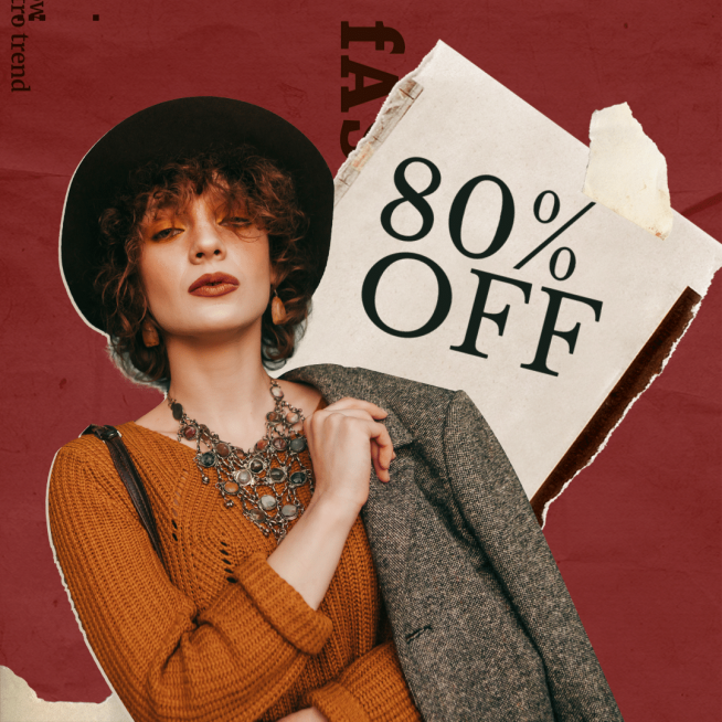 Paper Tear Style Retro Style Women's Accessories Discount Ecommerce Story预览效果