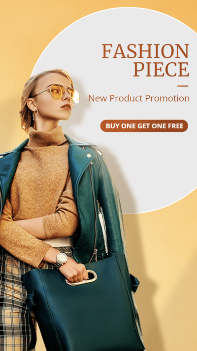 Pure Yellow Background Fashion Women's Wear New Arrival Promotion Ecommerce Story