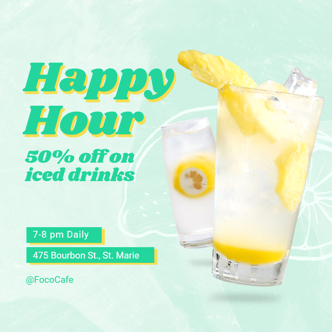 Hand Painted Lemon Fresh Iced Drinks Discount Ecommerce Product Image