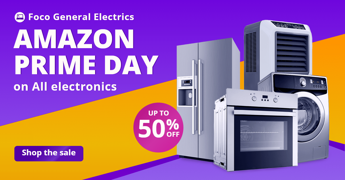 Purple Ellipse Element Simple Amazon Prime Day Electronics Sale Ecommerce Banner预览效果