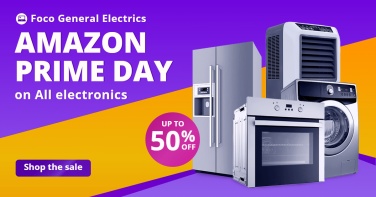 Purple Ellipse Element Simple Amazon Prime Day Electronics Sale Ecommerce Banner