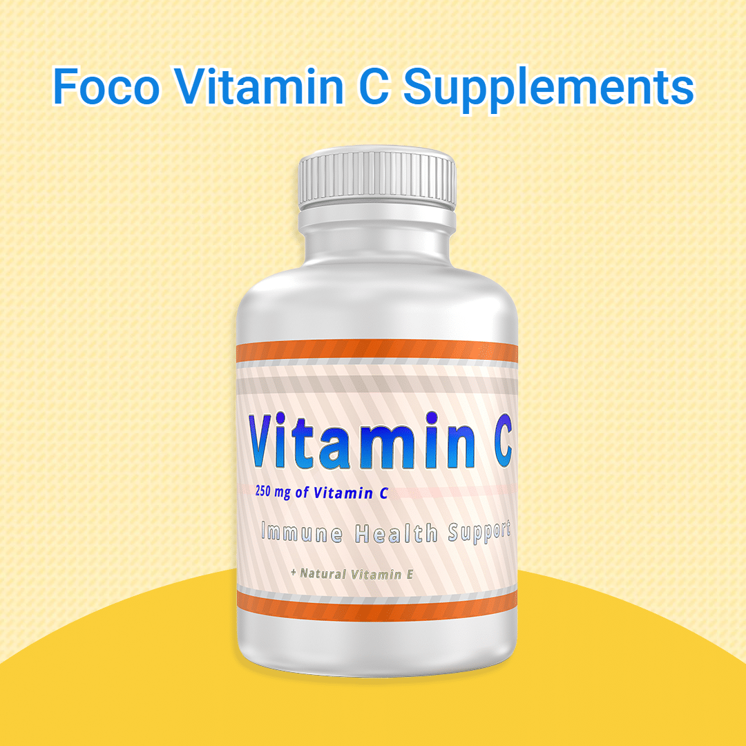 Bottled Vitamin C Supplement Ecommerce Product Image