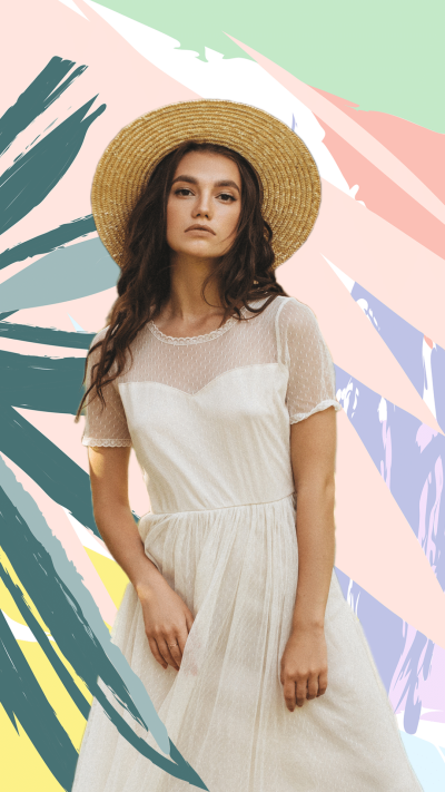 Fashionable Colorful Background Girl Instagram Story