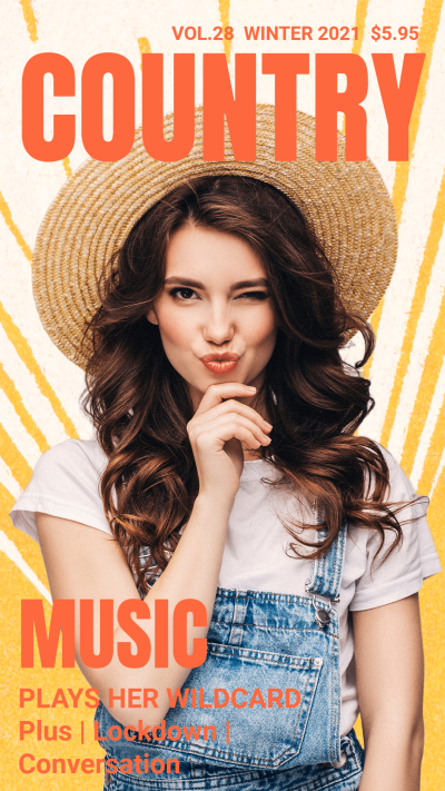 Woman Photo Matting Magazine Cover Simulation Simple Fashion Style Poster Instagram Story