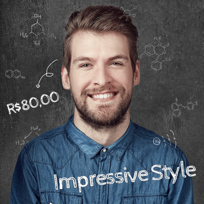 Handwritting Arrow Element Retro Style Men's Hair Kit Ecommerce Product Image预览效果