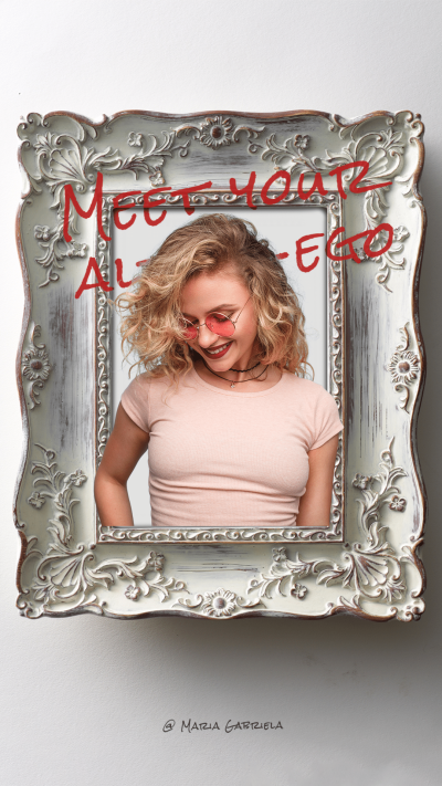 Woman Photo Camera Frame Funny Matting Simple Fashion Style Poster Instagram Story
