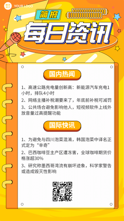 新闻媒体每日资讯民生热点话题手机海报