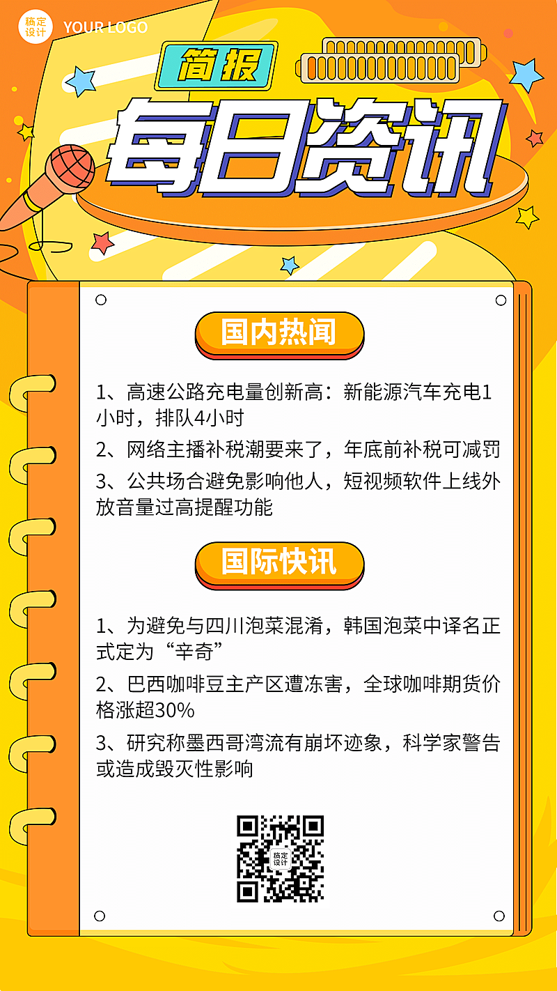 新闻媒体每日资讯民生热点话题手机海报