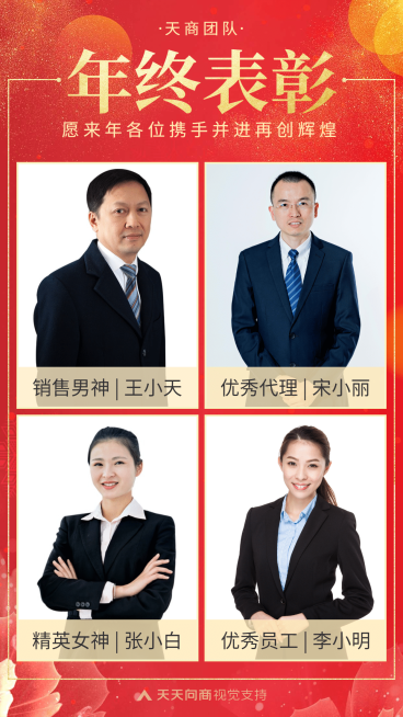 年终优秀员工表彰喜报排行榜预览效果