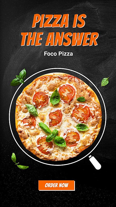 Green Leaf Surround Creative Pizza Promotion Ecommerce Story