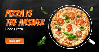 Rectangle Element Creative Pizza Promotion Ecommerce Banner