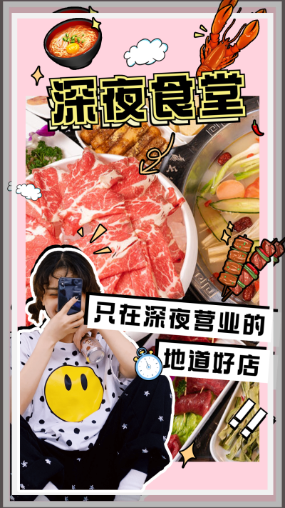 旅游美食探店竖版视频封面套装