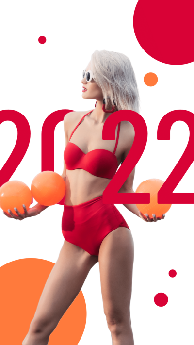 Simple Fresh Style Dot Element Swimsuit Woman Instagram Story