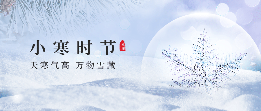 小寒节气祝福冰霜合成公众号首图预览效果