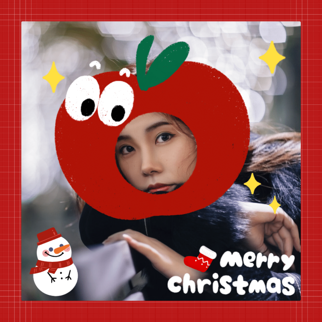 人物圣诞节晒照自拍plog模板1预览效果