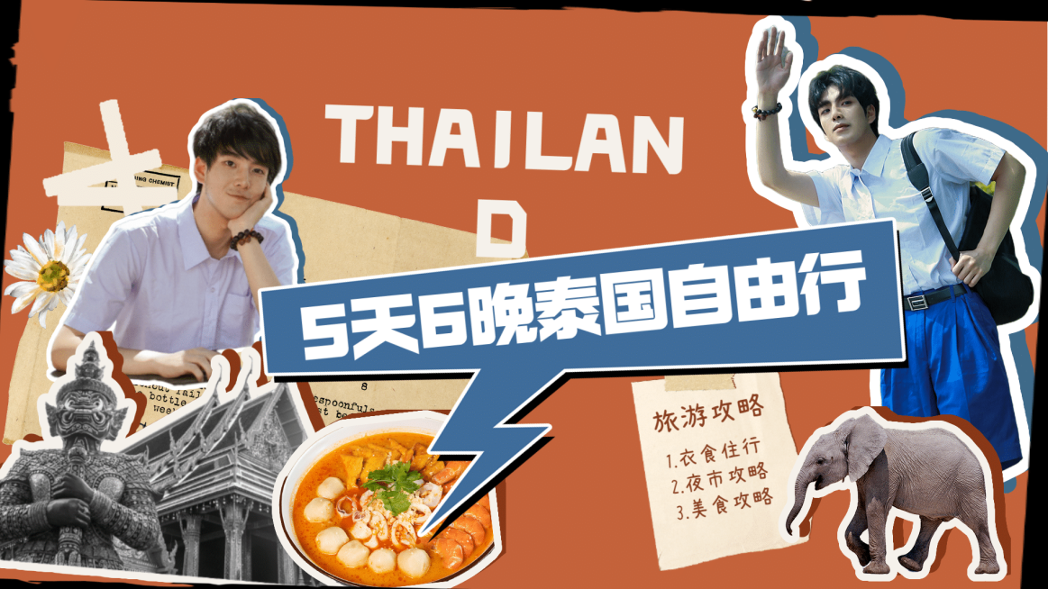 复古拼贴风旅游攻略横版视频封面预览效果