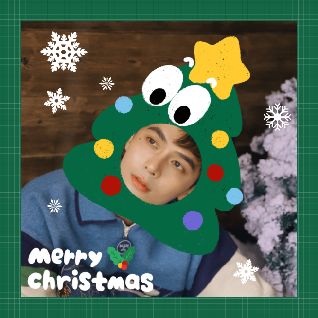 人物圣诞节晒照自拍plog模板2预览效果