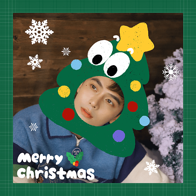 人物圣诞节晒照自拍plog模板2