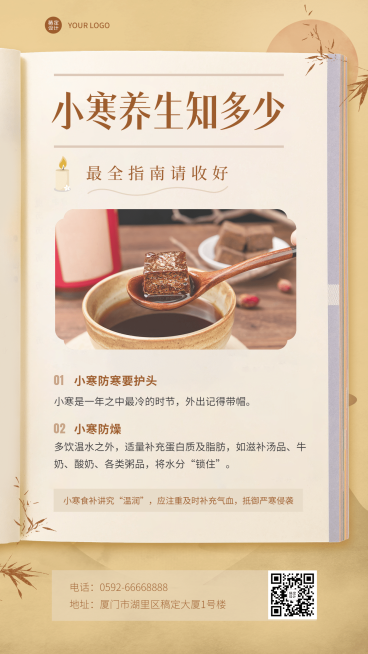 小寒节气营销晒照知识百科手机海报预览效果
