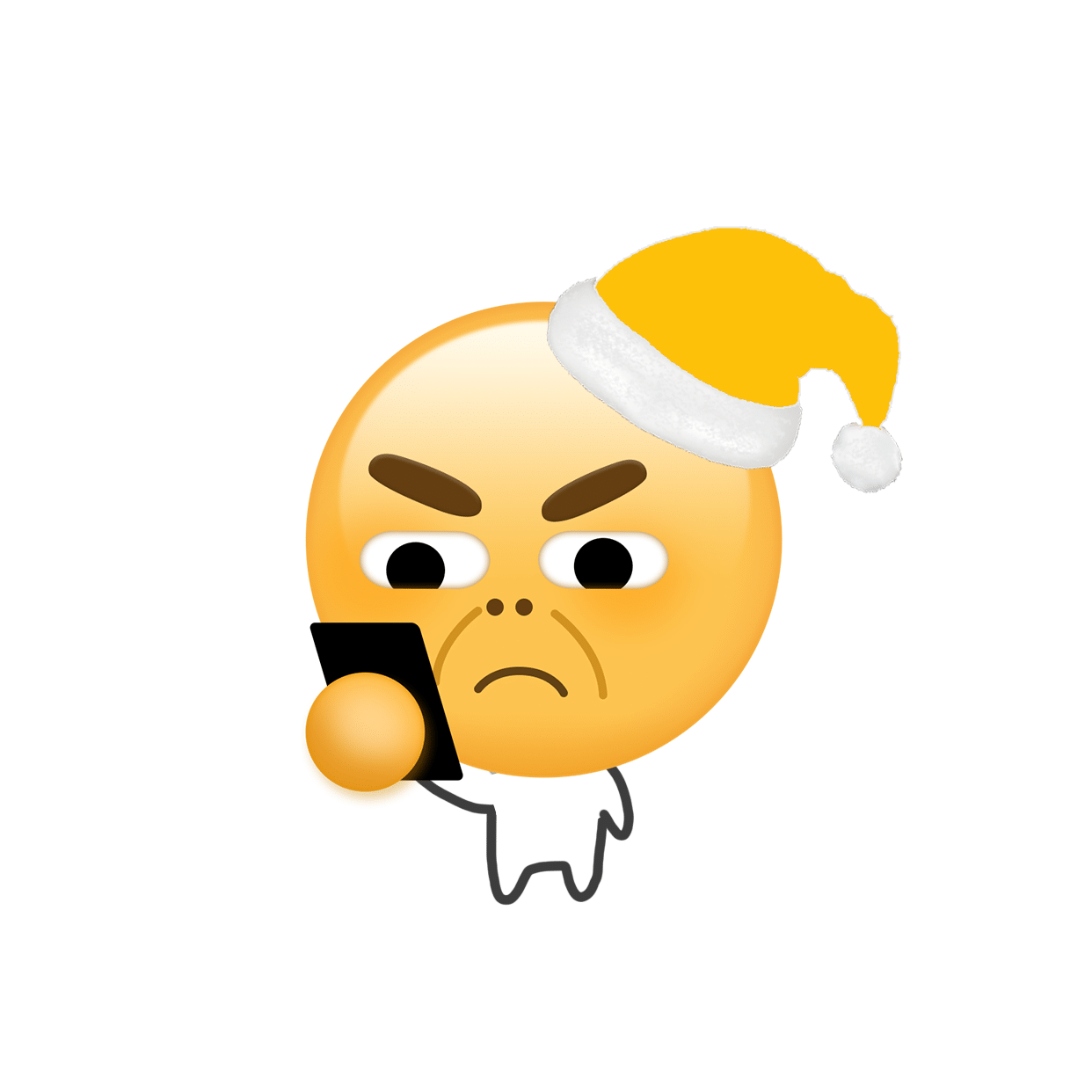 圣诞emoji黄色圣诞创意头像