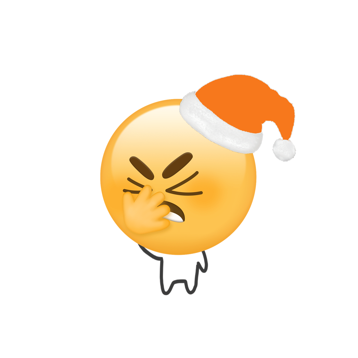 圣诞emoji橙色圣诞创意头像