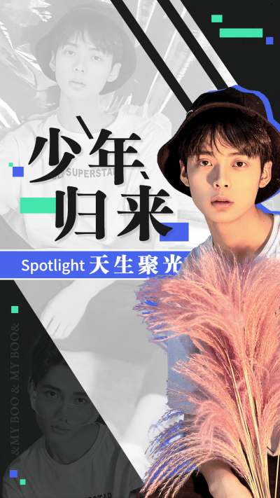 综艺风明星应援竖版视频封面