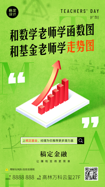 教师节金融保险课程营销简约海报预览效果