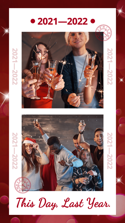 Red Color System New year Instagram story