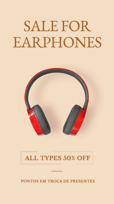 Electronic Product Earphones Promotion Poster Instagram Story