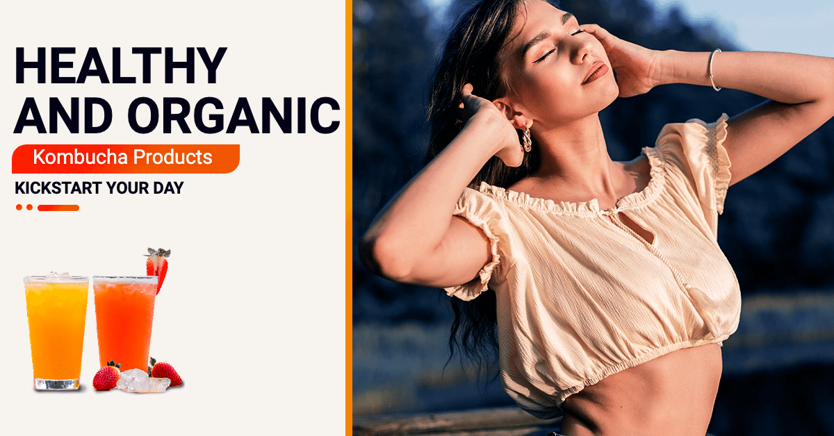 Sunshine Girl Healthy and Organic Kombucha Products Ecommerce Banner预览效果