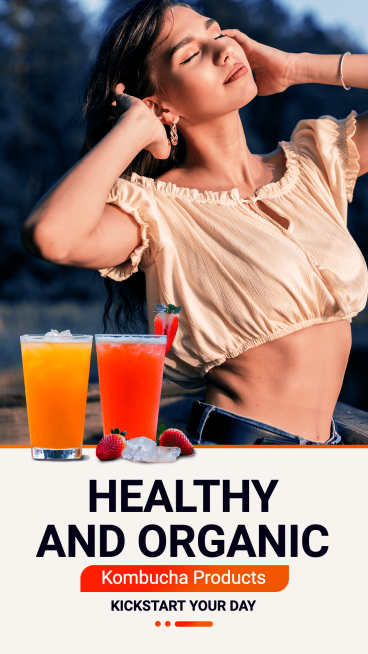 Healthy and Organic Kombucha Products Ecommerce Story预览效果