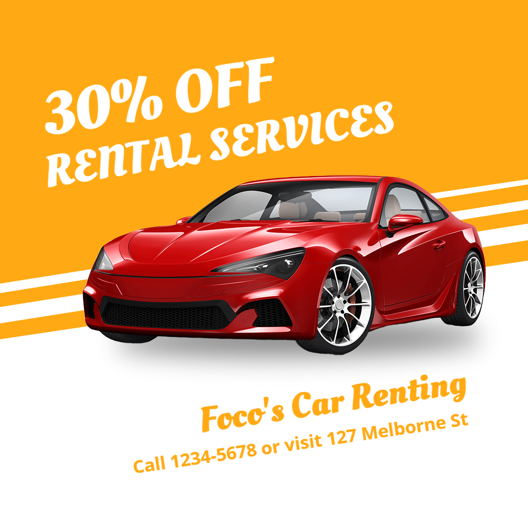 Simple Car Rental Services Discount Ecommerce Product Image