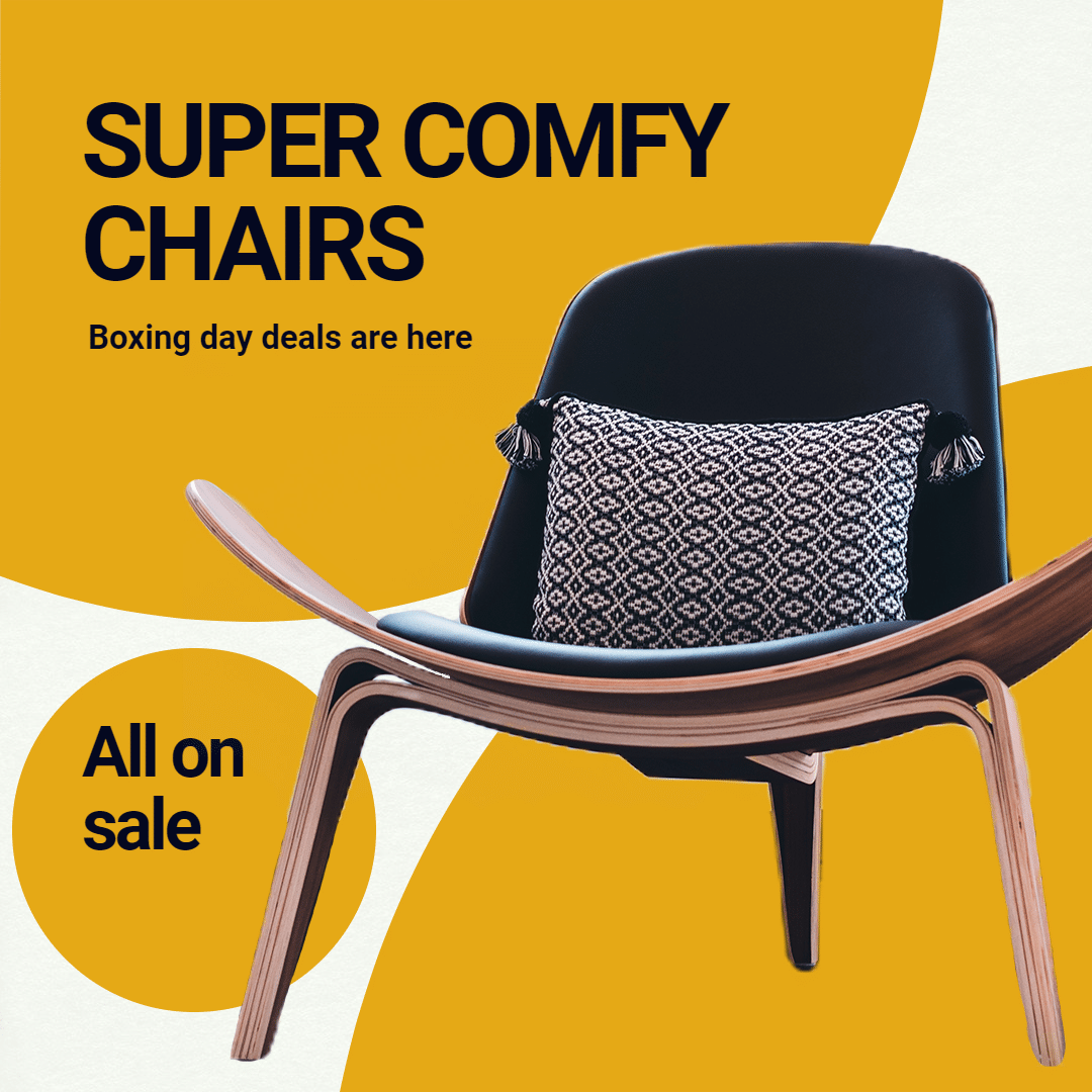 Super Comfy Chair Display Template Simple Style Poster Ecommerce Product